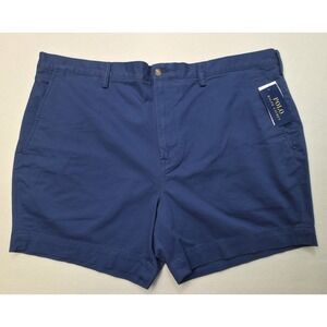 New Polo Ralph‎ Lauren Shorts Mens 42 Blue Stretch Cotton Twill Flat Front